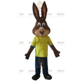 Nesquik berömda bruna kanin Quicky BIGGYMONKEY™ maskotdräkt -