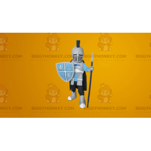 BIGGYMONKEY™ Helm- und Rüstungsgeschütztes Ritter-Maskottchen-Kostüm