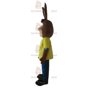 Disfraz de mascota Nesquik Famous Brown Bunny Quicky BIGGYMONKEY™ - Mascotas personajes famosos - BiggyMonkey.com