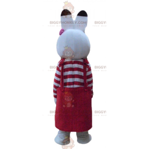 BIGGYMONKEY™ Costume da mascotte Coniglio bianco con vestito