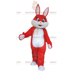 Bardzo miękki i słodki kostium maskotki czerwono-białego królika BIGGYMONKEY™ - Maskotka Królik - BiggyMonkey.com