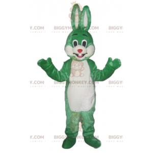 Costume de mascotte BIGGYMONKEY™ de lapin vert et blanc