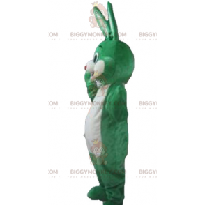 BIGGYMONKEY™ Maskottchenkostüm grünes und weißes Kaninchen