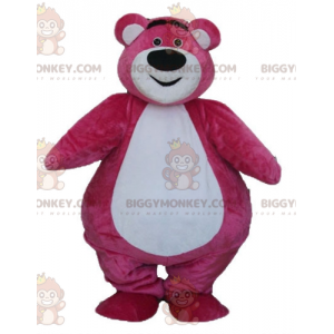 BIGGYMONKEY™ Big Plump and Cute Pink and White Bear Mascot