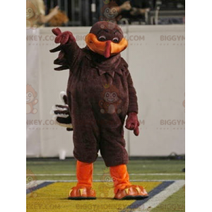 Brauner und orangefarbener Vogel BIGGYMONKEY™ Maskottchen-Kostüm