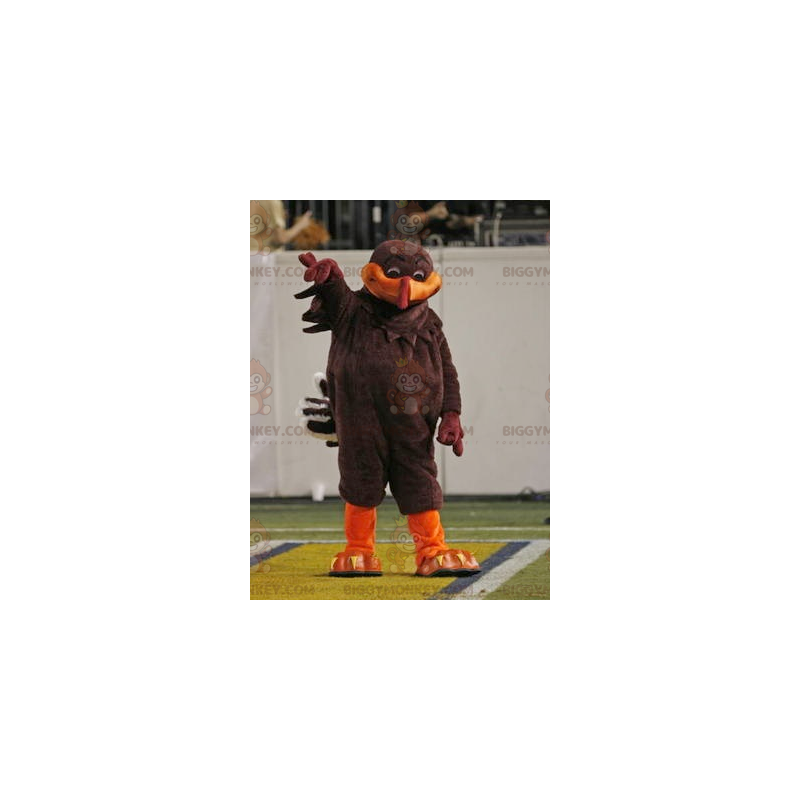 Kostým maskota hnědého a oranžového ptáka BIGGYMONKEY™ –