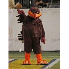 Kostým maskota hnědého a oranžového ptáka BIGGYMONKEY™ –