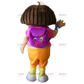 Utforskaren Dora Famous Cartoon Girl BIGGYMONKEY™ maskotdräkt - Maskoter kända människor - BIGGYMONKEY_03277 - BiggyMonkey.com