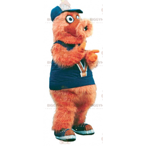 Disfraz de mascota Biggymonkey™ de hombre peludo yeti naranja -