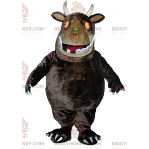 BIGGYMONKEY™ Big Brown Monster With Big Teeth Mascot Costume –