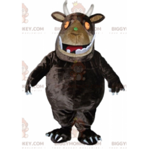 BIGGYMONKEY™ Big Brown Monster With Big Teeth Mascot Costume -