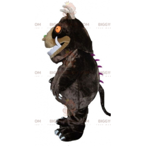 BIGGYMONKEY™ Big Brown Monster With Big Teeth Mascot Costume -