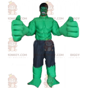 Traje de mascote BIGGYMONKEY™ do famoso Hulk verde da Marvel –