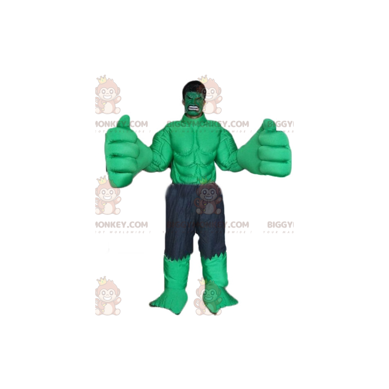 Disfraz de mascota BIGGYMONKEY™ del famoso Hulk verde de Marvel
