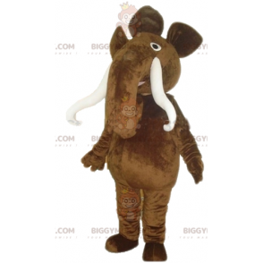 Στολή μασκότ BIGGYMONKEY™ Big Brown Mammoth με μεγάλους χαυλιόδοντες - Μασκότ ζώων που λείπουν - BiggyMonkey.com