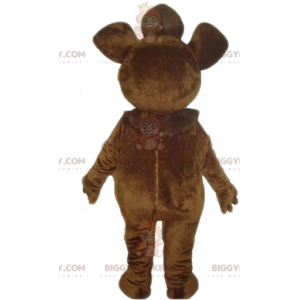 Στολή μασκότ BIGGYMONKEY™ Big Brown Mammoth με μεγάλους χαυλιόδοντες - Μασκότ ζώων που λείπουν - BiggyMonkey.com
