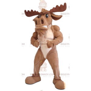 Brown Caribou Moose BIGGYMONKEY™ Mascot Costume -