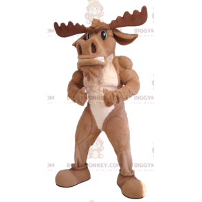 Στολή μασκότ με καφέ Caribou Moose BIGGYMONKEY™ - Μασκότ ελαφιών και ελαφιών - BIGGYMONKEY_0402 - BiggyMonkey.com