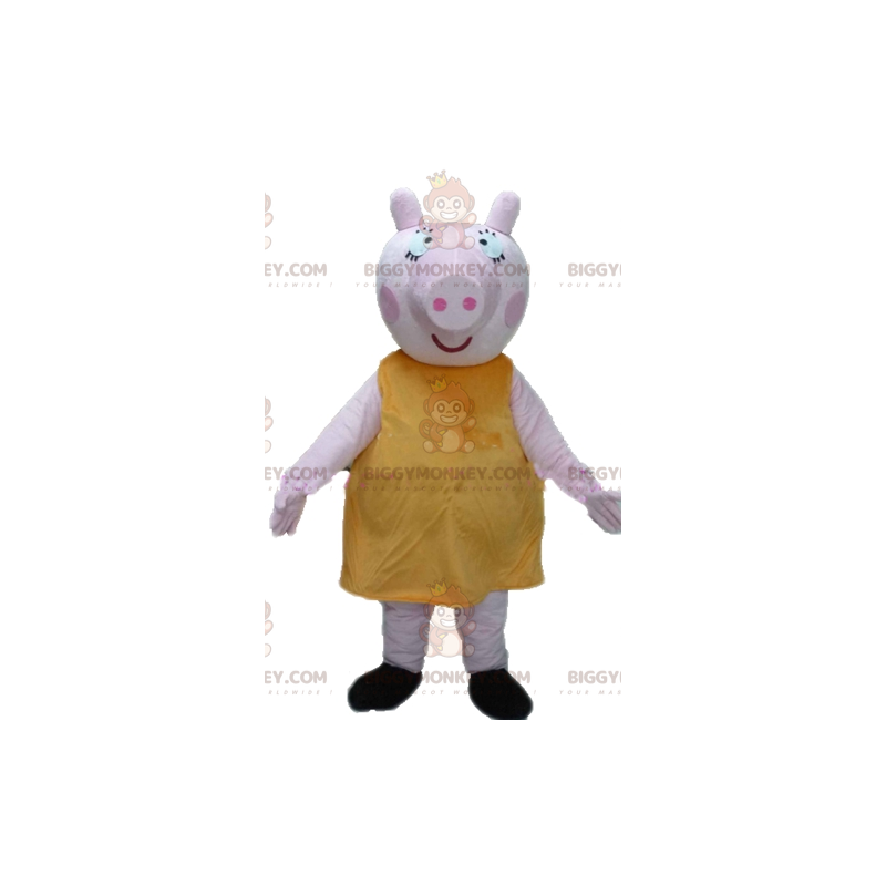 BIGGYMONKEY™ Fat Pink Pig Mascot -asu, jossa on hauska pullea BIGGYMONKEY™ Fat Pink Pig Mascot -asu, jossa on hauska pullea