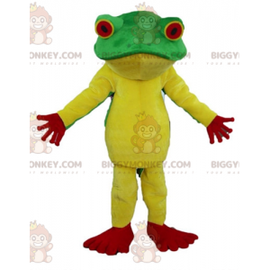 Highly Successful BIGGYMONKEY™ Yellow Red and Green Frog Mascot