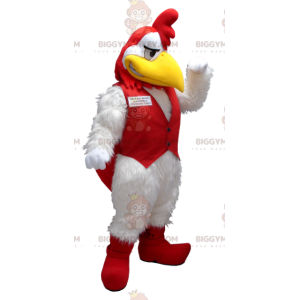 Costume da mascotte BIGGYMONKEY™ Gallo bianco e rosso -