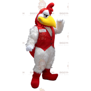 Hvid og rød hane BIGGYMONKEY™ maskotkostume - Biggymonkey.com