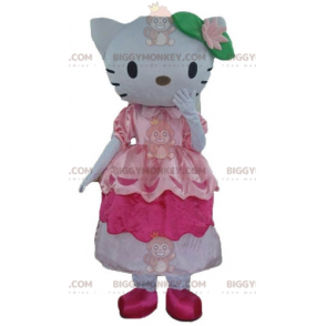 Kuuluisan Hello Kitty -kissan BIGGYMONKEY™ maskottiasu vaaleanpunaisessa mekossa - BiggyMonkey.com