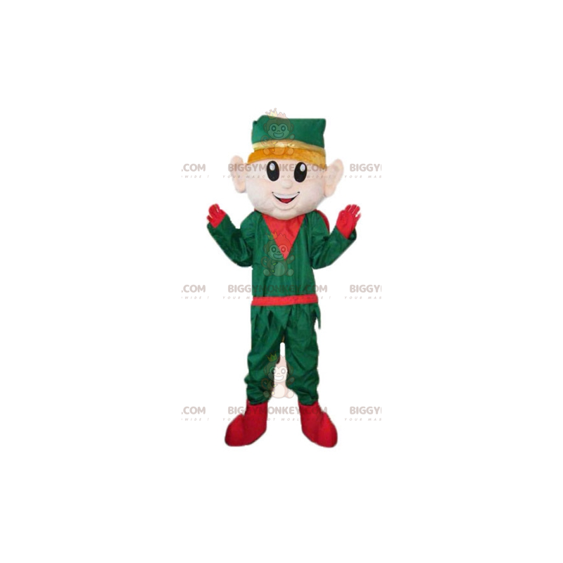 BIGGYMONKEY™ Christmas Elf Elf Maskotdräkt i grön och röd BIGGYMONKEY™ Christmas Elf Elf Maskotdräkt i grön och röd