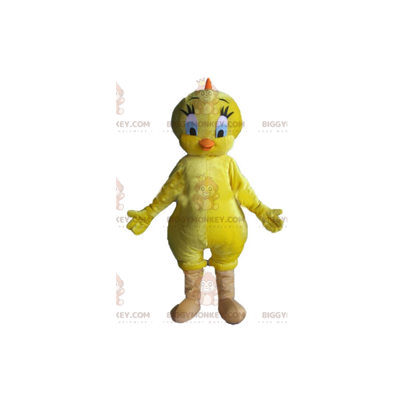 Traje de mascote BIGGYMONKEY™ famoso canário amarelo da Looney Traje de mascote BIGGYMONKEY™ famoso canário amarelo da Looney