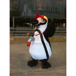 Schwarz-weißer Pinguin BIGGYMONKEY™ Maskottchen-Kostüm mit
