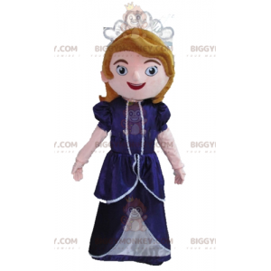 Traje de mascote de desenho animado princesa rainha