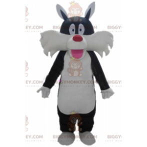 Traje de mascote BIGGYMONKEY™ de gato preto de desenho animado