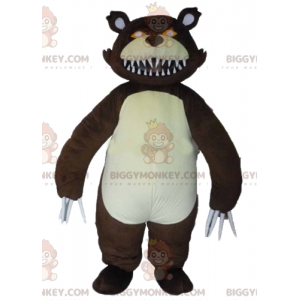Costume da mascotte da feroce orso grizzly con artigli grandi