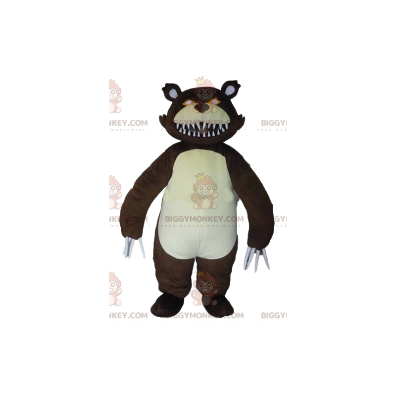 Costume de mascotte BIGGYMONKEY™ d'ours féroce de grizzli avec Costume de mascotte BIGGYMONKEY™ d'ours féroce de grizzli avec