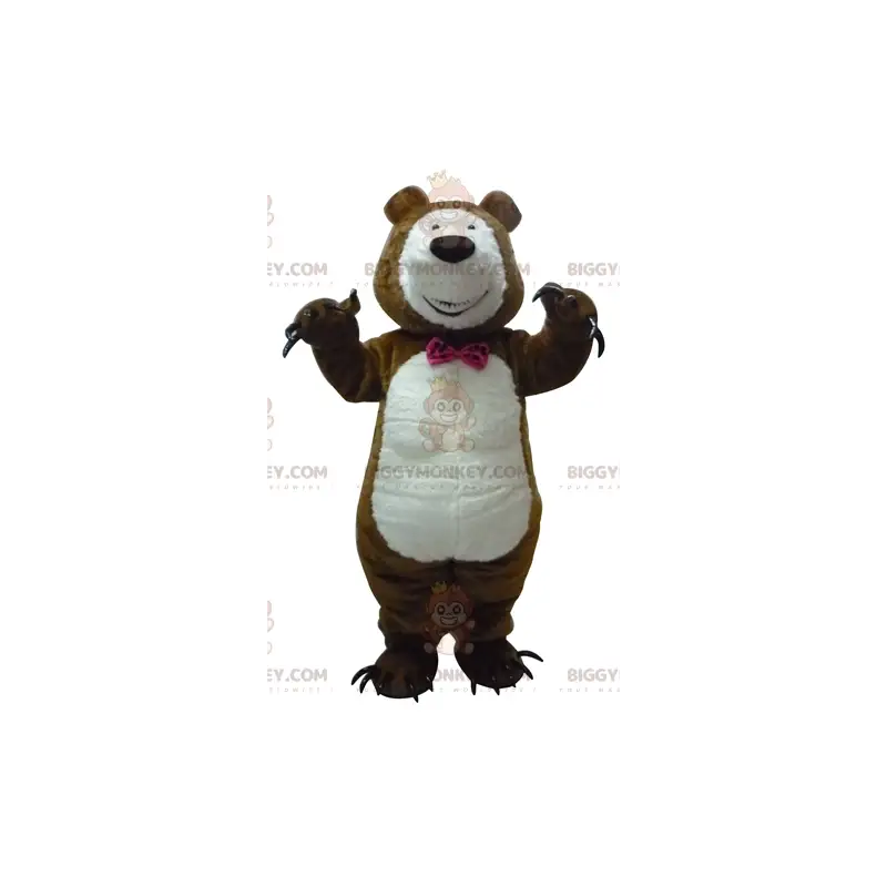Brown and White Teddy Bear BIGGYMONKEY™ Mascot Costume with Brown and White Teddy Bear BIGGYMONKEY™ Mascot Costume with