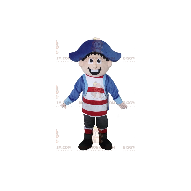 Very Smiling Pirate Captain Sailor BIGGYMONKEY™ Mascot Costume