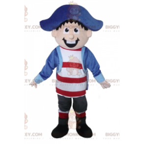 Very Smiling Pirate Captain Sailor BIGGYMONKEY™ Mascot Costume