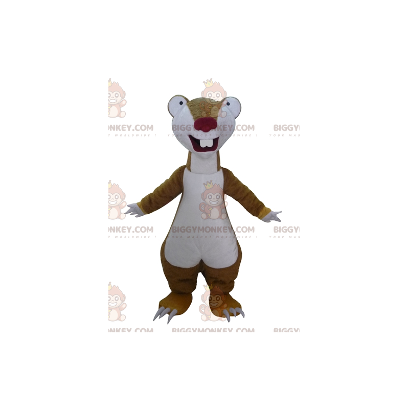 Traje de mascote BIGGYMONKEY™ de Sid, a famosa preguiça marrom Traje de mascote BIGGYMONKEY™ de Sid, a famosa preguiça marrom