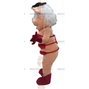 BIGGYMONKEY™ Mascot Costume Pink Slut With Red Underwear –