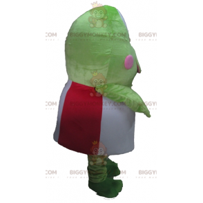 BIGGYMONKEY™ Bardzo zabawny kostium maskotki zielonej żaby w kolorze czerwono-białym - Maskotki żaba - BiggyMonkey.com