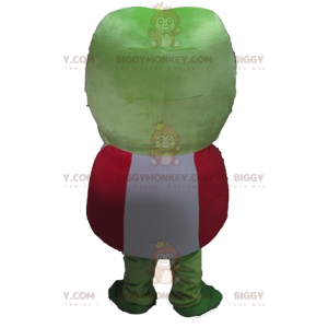 BIGGYMONKEY™ Bardzo zabawny kostium maskotki zielonej żaby w kolorze czerwono-białym - Maskotki żaba - BiggyMonkey.com
