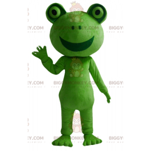 Kostium maskotka gigantycznej uśmiechniętej zielonej żaby