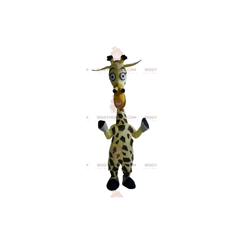 Costume de mascotte BIGGYMONKEY™ de Melman la girafe du dessin Costume de mascotte BIGGYMONKEY™ de Melman la girafe du dessin