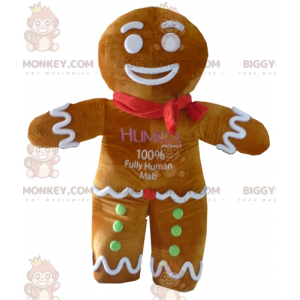 Traje de mascote BIGGYMONKEY™ do famoso biscoito de gengibre de