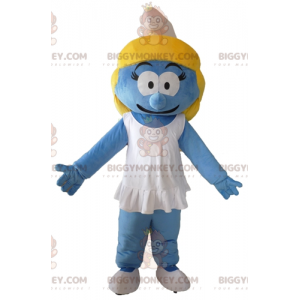 BIGGYMONKEY™ mascot costume of the Smurfette from the famous