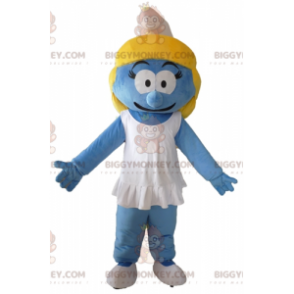 BIGGYMONKEY™ mascottekostuum van de Smurfin uit het beroemde stripboek De Smurfen - Mascottes beroemde mensen - BiggyMonkey.com