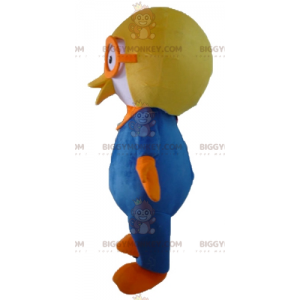 Blau-weißer Vogel BIGGYMONKEY™ Maskottchen-Kostüm mit