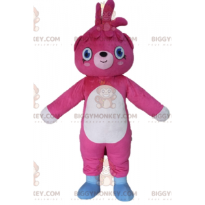BIGGYMONKEY™ Riesen-Teddybär-Maskottchen-Kostüm in Pink und