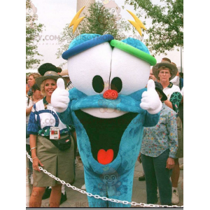 Costume de mascotte BIGGYMONKEY™ de bonhomme bleu avec de