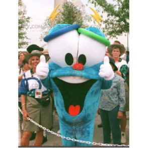 BIGGYMONKEY™ Costume da mascotte uomo blu con occhi grandi -